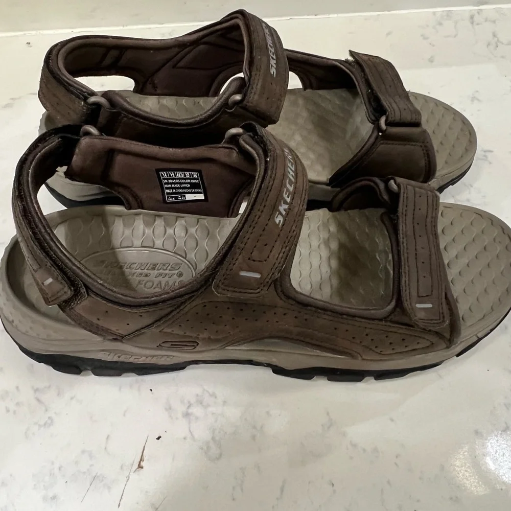 Skechers Dark Brown Open-Toe Sandals